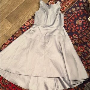 ALFRED SUNG High Low Dress in Light Gray